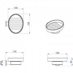 Мыльница Azario FORNY, Хром (AZ-88308)