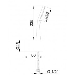 Душевой набор AZARIO MANO: душевая лейка, шланг, держатель (AZ-15786010)