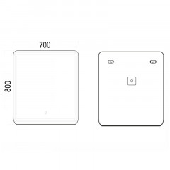Зеркало-шкаф AZARIO Adriana 1П 700х800 сc подсветкой и диммером (CS00069511)