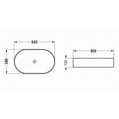 Раковина Azario накладная 600х380х130 белая (AZ-78330D)