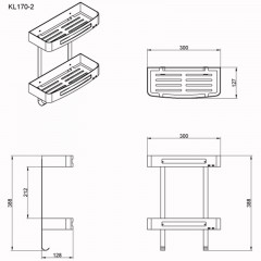 Полка AZARIO прямоугольная двухэтажная (AZ-170-2)