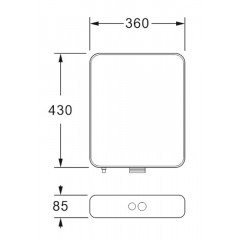 Бачок пластиковый AZARIO 360x85x430 с соединительной трубой, белый (AZ-967)