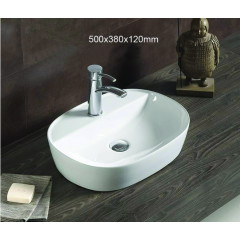 Раковина накладная Azario 500х380х120 овальная, белый (AZ-2202 SP)