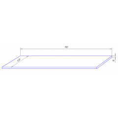 Столешница Azario Gris 75 750х520х16 цвет серый (CS00080431)