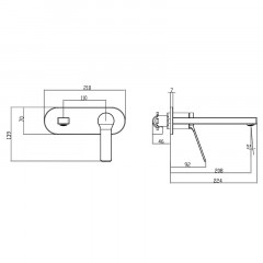 Смеситель для раковины Azario VISE скрытый монтаж, керамический картридж, графит (AZ-VSA148330AJ)
