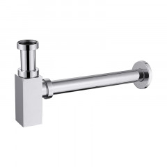 Сифон для раковины AZARIO G 1 1/4, без выпуска, квадрат, латунь, хром (AZ-109-CHR)
