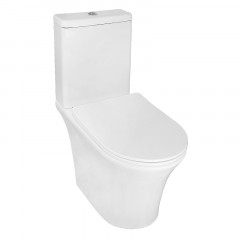 Унитаз-компакт Azario Vois 380х640х785 напольный, безободковый, в комплекте с быстросъемным сиденьем микролифт (AZ-1343В)