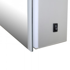 Зеркало-шкаф AZARIO Alliance 800х120х700 правый, с подсветкой, механическая кнопка, алюминиевый корпус (AZ-ZCLAMC-053CSП)