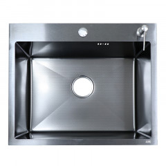 Кухонная мойка AZARIO NICOLE (500*500*220) нержавеющая сталь черная соты (сифон, диспенсер) (AZB5050H1)