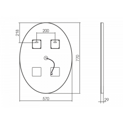 AZARIO зеркало Италия 570х770 сенсорный выключатель, диммер, подогрев (ФР-00001055)