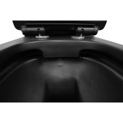 Унитаз-компакт Azario CORSA 380х630х830 напольный, безободковый, в комплекте с быстросъемным сиденьем микролифт, черный матовый (AZ-2062S-MB)