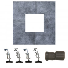 Трап для душа AZARIO 150х150 цельнометаллический, перфорированная решетка, горизонтальный выпуск (AZZ1150)