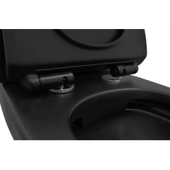 Унитаз-компакт Azario CORSA 380х630х830 напольный, безободковый, в комплекте с быстросъемным сиденьем микролифт, черный матовый (AZ-2062S-MB)