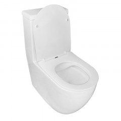 Унитаз-моноблок AZARIO MORANO 680x370х830 напольный, безободковый, в комплекте с сиденьем дюропласт микролифт, белый (AZ-1001)