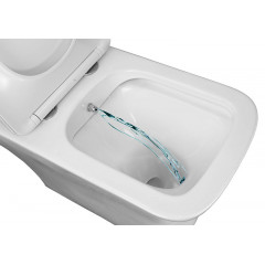 Унитаз моноблок с функцией биде Azario Lodi 350х665х750 напольный, безободковый, горизонтальный слив, сиденье дюропласт микролифт (AZ-8617B)