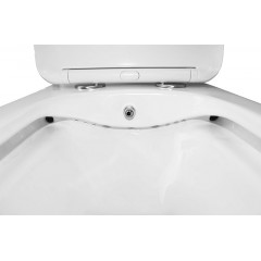 Унитаз моноблок с функцией биде Azario Lodi 350х665х750 напольный, безободковый, горизонтальный слив, сиденье дюропласт микролифт (AZ-8617B)