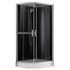 Душевая кабина AZARIO DENVER 90х90х200 серое стекло 4 мм. покрытие Easy Clean, задняя панель черная, цвет профиля серый (AZ-N10812 900 GREY)