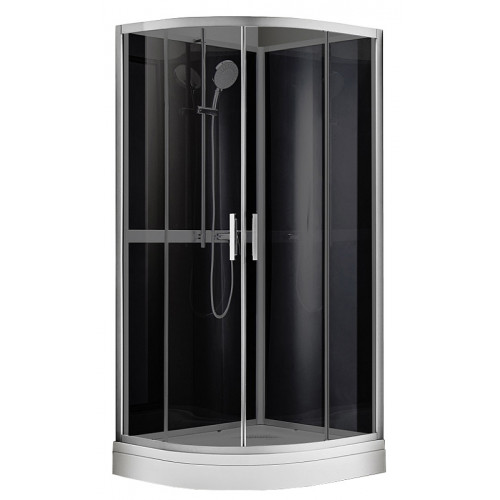 Душевая кабина AZARIO DENVER 90х90х200 серое стекло 4 мм. покрытие Easy Clean, задняя панель черная, цвет профиля серый (AZ-N10812 900 GREY)
