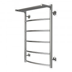 Полотенцесушитель водяной AZARIO VERONA 500/800 с полкой, 5 секций, нижнее/диагональное подключение, 1/2", хром (AZ04158P)