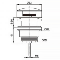 Донный клапан AZARIO для раковины, CLIC-CLAC, 1 1/4, латунь, золото (AZ-105-GL)