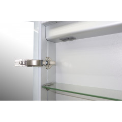 Зеркало-шкаф AZARIO Alliance 800х120х700 правый, с подсветкой, механическая кнопка, алюминиевый корпус (AZ-ZCLAMC-053CSП)