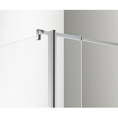 Душевая перегородка Azario CHICAGO 1400х1950 прозрачное стекло 8 мм, покрытие EASY CLEAN, подвижная доп.перегородка 50 см, цвет профиля серебро (AZ-NAR6321 1400)