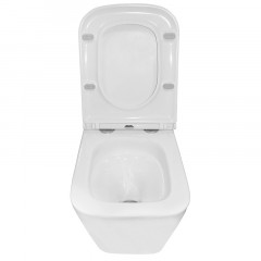 Унитаз подвесной Azario Teramo 340х490х350 безободковый, слив "Торнадо", в комплекте с сидением микролифт (AZ-0052-UQ3)