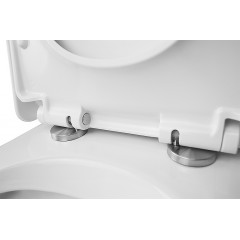 Унитаз-компакт Azario Quadro 605x340x810 напольный, смыв "Торнадо", безободковый с сидением микролифт и арматурой, белый (AZ-2175 UQ1)