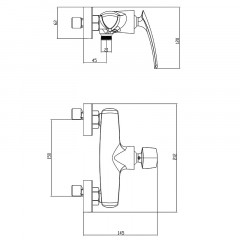 Смеситель для душа Azario REULEAUX с ручным душем, керамический картридж, хром (AZ-VWF338296C)
