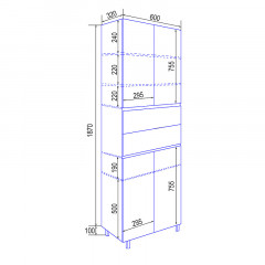Пенал Azario Эстима 60 600х320х1970 напольный, графит (CS00094565)