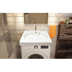 Раковина подвесная Azario Lindi 597х595х90 литьевой мрамор, белый (CS00078504)