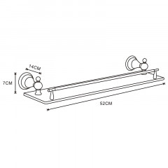 Полка Azario ELVIA стеклянная 52 см, золото (AZ-91103G)