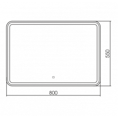 Зеркало AZARIO Давид 800х550 c подсветкой и диммером, сенсорный выключатель (LED-00002533)
