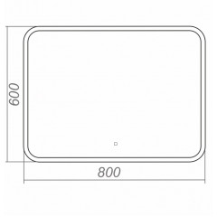 Зеркало AZARIO Alone Raggio 800х600 влагостойкое с подсветкой, сенсорный выключатель с функцией диммера (CS00078965)