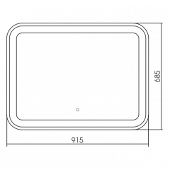 Зеркало AZARIO Аллюр 915х685 c подсветкой и диммером, сенсорный выключатель (LED-00002531)