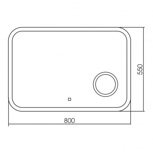 Зеркало AZARIO Эльза 800х550, LED-подсветка с диммером, сенсорный выключатель (ФР-00002156)