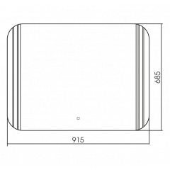 Зеркало AZARIO FORCE 915х685 подсветка с диммером, сенсорный выключатель, часы (LED-00002524)