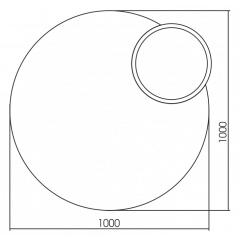 Зеркало AZARIO SATELLIT D1000 c подсветкой и диммером, сенсорный выключатель (LED-00002484)