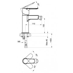 Смеситель для биде AZARIO LEYA, хром (AZ-15926601)
