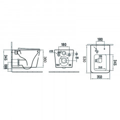 Унитаз подвесной Azario NOVA 530х350х360 безободковый, с ультра тонким сиденьем микролифт, белый (AZ-2216)