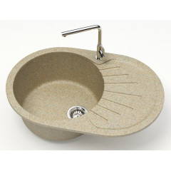 Кухонная мойка AZARIO Flora 730x450x215 искусственный мрамор, цвет песочный (CS00079915)