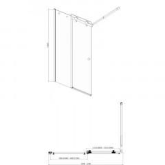 Шторка для ванны раздвижная Azario 100х150 цвет профиля хром (AZ-NKB6121 1000)