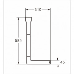 Бачок пластиковый AZARIO 370x125x395 с соединительной трубой, белый (AZ-207)