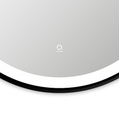 Зеркало AZARIO Aurora D600 с подсветкой, сенсорный выключатель с функцией диммера, алюминиевая черная рама (AZ-Z-011CS)