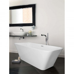 Ванна акриловая Azario ROVETA 1700х800х580 свободностоящая, в комплекте с сифоном и металлической рамой (AZ-6615)