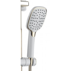 Душевая система AZARIO с поворотным изливом, керамический картридж, белый/золото (AZ-801-1)