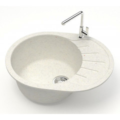 Кухонная мойка AZARIO Light 575х440х215) искусственный мрамор, цвет Хлопок (CS00079921)