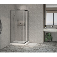 Душевое ограждение Azario SEATTLE 100х100х195 хром, 6мм прозрачное стекло