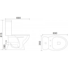 Унитаз-компакт Azario AZ-2037-P 690х345х810 напольный, с быстросъемным сиденьем микролифт, белый (AZ-2037-P)