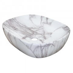 Раковина-чаша Azario 465x375x115 накладная, овальная, светлый мрамор (AZ-2185-M819)